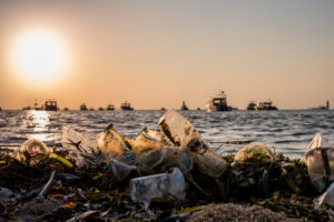 Washed-up plastic and plastic residues on the beach at sunrise, Pantai Sanur, Denpasar, Bali Island, Indonesia, Asia Washed-up plastic and plastic residues on the beach at sunrise, Pantai Sanur, Denpasar, Bali Island, Indonesia, Asia